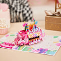 Miniatyrbillede 6 af 7: Valentins kort Smuk Blomster Caravan hilsen kort Valentine's Dag gave