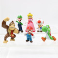 Miniatyrbild 5 av 5: 6st/set Super Mario Bros PVC Action Figur Leksaker Dockor Modell Set Luigi Yoshi Donkey Kong svamp för barn födelsedag presenter