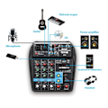 Miniatyrbild 2 av 7: A4 Ljud Mixing Konsoll Bluetooth USB Record Dator 48V Phantom Power Delay Repaeat Effect 4 Channels USB Audio Mixer