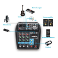 Miniatyrbillede 2 af 7: A4 Lyd Mixing Konsol Bluetooth USB Record Computer 48V Phantom Power Delay Repaeat Effect 4 Channels USB Audio Mixer