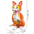 Miniatyrbillede 8 af 9: Yndig kat mini model bygning klodser ekspressive ansigter orange og sort muligheder til børnelegetøj