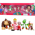 Miniatyrbillede 10 af 10: Super Mario Bros PVC Action Figur Legetøj Dukker Model Sæt Luigi Yoshi Æsel Kong svamp