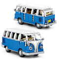 Miniatyrbillede 1 af 4: Ekspert Blå Bus Bygningsblokke STEM Turisme Bus Model Klodser Transport Serie Legetøj