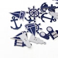 Miniatyrbillede 2 af 3: Mix 2 Hul Print Blå Navigation Træ Knapper Børn Dekorativ Knap Gør det selv knapper Scrapbog Tilbehør