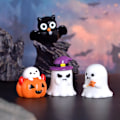 Miniatyrbillede 2 af 7: Figur Miniature Dejlig Tegnefilm Græskar Ghost Mikro Landskab Ornamenter