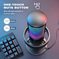 Miniatyrbillede 5 af 5: USB mikrofon til optagelse og streaming på pc og Mac,Headphone output og touch-mute knap