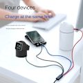 Miniatyrbilde 2 av 7: 4 i 1 klokke & telefon USB lader kabel type C kabel magnetisk lade kabel