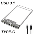 Pikkukuva 3 / 9: HDD kotelo 2,5 tuuman sarja portti SATA SSD kiintolevy kotelo tuki 6 Tt läpinäkyvä mobiili ulkoinen HDD