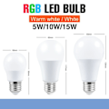 Pikkukuva 5 / 6: E27 LED RGB lamppu kohdevalo polttimo 220V pommit LED 5W