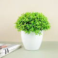 Miniatyrbillede 6 af 7: Kunstige planter potte grønne bonsai små træer græs planter potte pynt falske blomster