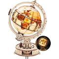 Miniatyrbild 1 av 5: Luminous Wooden Globe 3D Puzzle Spel Montage Modell Buliding Kits Leksaker