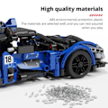 Miniatyrbillede 4 af 6: By Racing Træk Tilbage Bil Byggeklodser Speed Supercar Køretøj Moc Bricks Legetøj