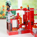 Miniatyrbilde 5 av 7: Bygg Blokk Gate Utsikt Med Figurer Samle En Fiery Dragon Montering Klosser Leker