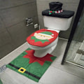 Pikkukuva 9 / 9: Joulu WC istuin päälliset Creative joulupukki kylpyhuone matto joulu tarvikkeet