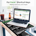 Miniatyrbilde 2 av 6: Excel snarveier musematte stor utvidet kontor datamaskin skrivebord matte stort tastatur musematte med sydd kant