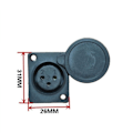 Miniatyrbild 4 av 4: 1st 3Pin XLR med Damm Kåpa Bas Sub Låda Panel Montering Socket Adapter Laddningspunkt