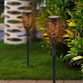 Miniatyrbillede 6 af 6: 4 stykker sol flamme fakkel lys flimrende 12 LED landskab plæne lampe sti belysning fakkel udendørs lys vandtæt