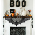 Miniatyrbilde 4 av 5: Halloween flaggermus bord løper svart edderkopp nett blonde duk