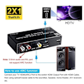 Miniatyrbild 3 av 6: 4K HDMI Switcher Ljud Extractor 2 in 1 Ut Väljare med R/L+Toslink SPDIF+COAXIAL