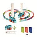 Miniatyrbillede 2 af 9: Automatisk Lægtende Domino Tog Elektrisk Bil Brick Blocks Kits