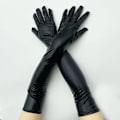 Miniatyrbilde 5 av 7: Voksen Lang Patent Skinn Belagt Stang Dance Performance Hansker
