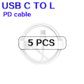 Pikkukuva 6 / 6: 5kpl pikalataus USB laturi kaapeli iPhonelle
