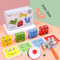 Miniatyrbillede 9 af 9: Terning Face Change Byggeklodser Bræt Spil Træ Puslespil Montessori Udtryk Træklodser
