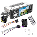 Miniatyrbillede 8 af 10: 4,1 tommer Bil Radio 1Din Audio Stereo FM Bluetooth Rat Hjul