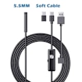 Pikkukuva 1 / 5: Teollisuus Endoskooppi kamera IP67 Vedenpitävä 5,5mm 7mm 3IN1 Android puhelimille PC USB Endoskooppi kamera