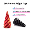 Miniatyrbillede 6 af 7: 3D trykt spiral kegle legetøj umuligt pyramide gennemløb skulptur gennemgang pyramide fidget legetøj