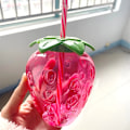 Miniatyrbilde 2 av 6: 10 stykker plast jordbær ananas drikke kopp med halm