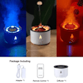 Miniatyrbilde 7 av 7: Eterisk Olje Diffuser Luftfukter Aroma Diffuser Aromaterapi Vulkan Luftfukter med flamme & Volcano Mist Mode 2 Colors Timer
