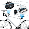 Miniatyrbild 6 av 6: Cykel Vrid Signal Bakre Ljus Fjärrkontroll Cykel Ljus USB Uppladdningsbar LED Cykel Lampa