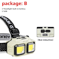 Miniatyrbilde 8 av 9: USB Oppladbar Lommelykt Hondelykt Vanntett Hode Lys Camping Fiske Gruvedrift Lys Lampe Lommelykt