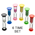 Miniatyrbilde 2 av 5: Sett 6  Sand Timer Plast Timeglass Timer Fargerikt Sandglass Timeglass liten