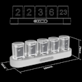 Miniatyrbillede 4 af 5: Digital Nixie Tube Ur med RGB LED Gløder til Hjem Desktop Dekoration. Luksus Boks