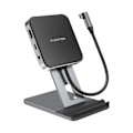 Miniatyrbillede 3 af 5: USB C Hub Docking Station Stand Adapter med4K HDMI 100W PD SD/TF Card Reader USB3.0 3.5mm Hovedtelefon stik