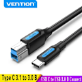 Miniatyrbild 2 av 7: Vänd USB C till USB Typ B 3.0 Kabel för HDD Case Disk Hölje Webb Kamera Digital Video Blue ray Drive Typ C Square Cord  NY