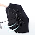 Miniatyrbillede 1 af 7: Reflekterende Strip Paraply 10 Bone Fuldt Automatisk Omvendt Foldning Paraplyer Vindtæt og Regntæt Business UV Parasol
