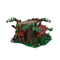 Miniatyrbillede 3 af 4: Middelalder Skov Fe Hytte Bygning Klods Kit Stub Hytte Træ Legetøj