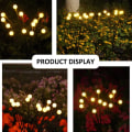 Pikkukuva 5 / 7: Aurinko LED Valo Ulkona vedenpitävä Puutarha Auringonvalo Powered Maisema Valot Firefly Puutarha Valot