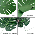 Miniatyrbillede 5 af 6: 21 stykker Tropical Palm Blade Sommer Monstera Kunst Silke Skildpadde Blade Til Hjem Fest Dekoration