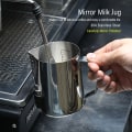Miniatyrbillede 4 af 6: Kaffe Mælk skumning kande latte kunst mælk skummer kande rustfrit stål mål kande