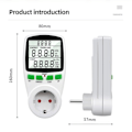 Miniatyrbilde 6 av 9: Elektrisitet Strøm Måler Wattmeter LCD Energi Måler Socket Elektrisk Tester