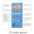 Miniatyrbillede 5 af 7: Mini Håndholdt Spil Konsol Indbygget 23 Spil 80 Barndom Klassisk Tetris Retro Gammel modigt Børn's Student Legetøj