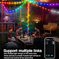 Miniatyrbilde 6 av 6: LED julelys fe streng lys smart bluetooth adresserbar gardin lys