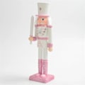 Miniatyrbild 9 av 11: Nötknäppare Rosa Glitter Soldat Docka Kreativt Hantverk Figurin Trä docka Jul presenter prydnader