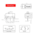 Miniatyrbillede 10 af 10: Micro Switch Micro Knap Guld Contactor 80 Million Click Life 3 Pin Sort Prik