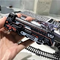 Miniatyrbillede 4 af 11: Elektrisk jule tog bane sæt med lyd lys spor model legetøj