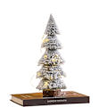 Miniatyrbillede 1 af 8: Tårn Shaped Flocked Jule Tree Mini Ceder Tree Desktop Ornament Home Jule Dekoration